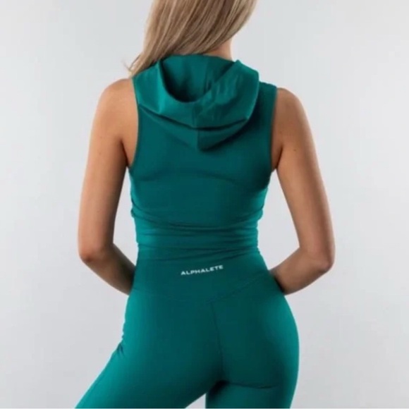 Alphalete Teal Crop Hoodie - Picture 3 of 8